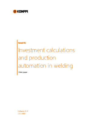 Investment calculations and production automation in welding white paper - EN
