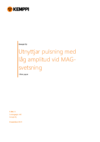Utnyttjar pulsning med låg amplitud vid MAG svetsning