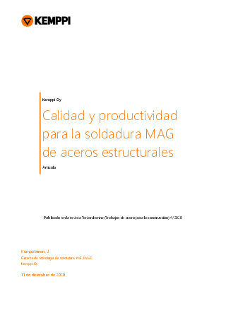 WiseSteel – Calidad y productividad para la soldadura MAG de aceros estructurales