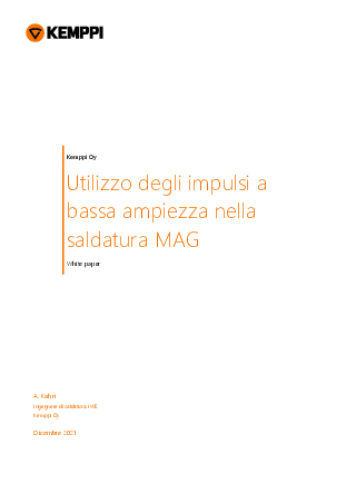 Utilizzo degli impulsi a bassa ampiezza nella saldatura MAG